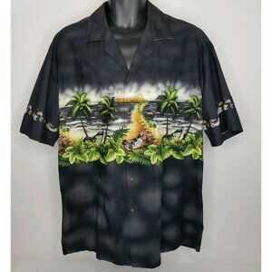 Hawaiian Shirt Pacific Legend Motorcycles Choppers Hawaiian Shirt USA Black XXL